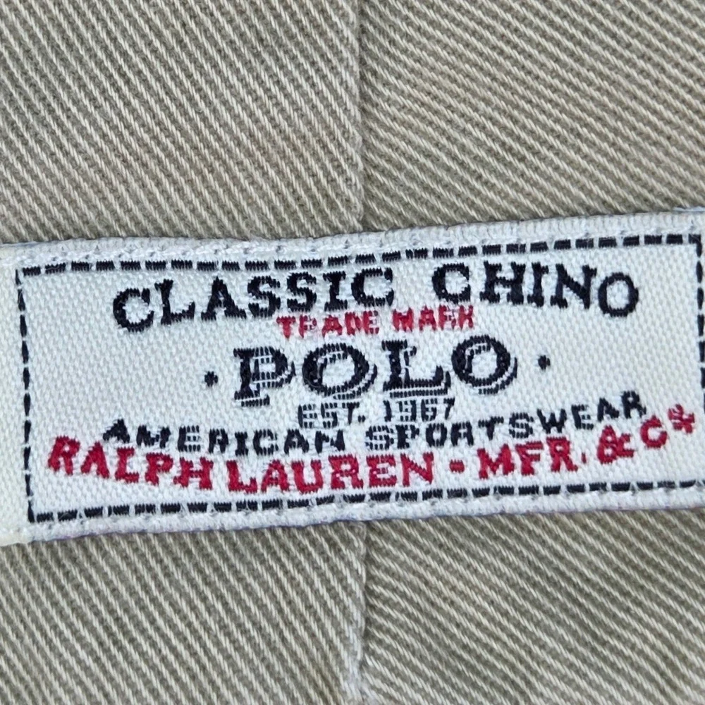 Polo Ralph Lauren Classic Chino Pants Mens 36/32 Flat Front Straight Leg Khaki
